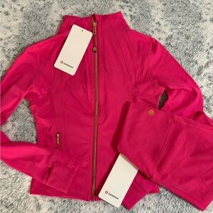 lululemon athletica Hot Pink Full-Zip Jacket w/ Leggings
